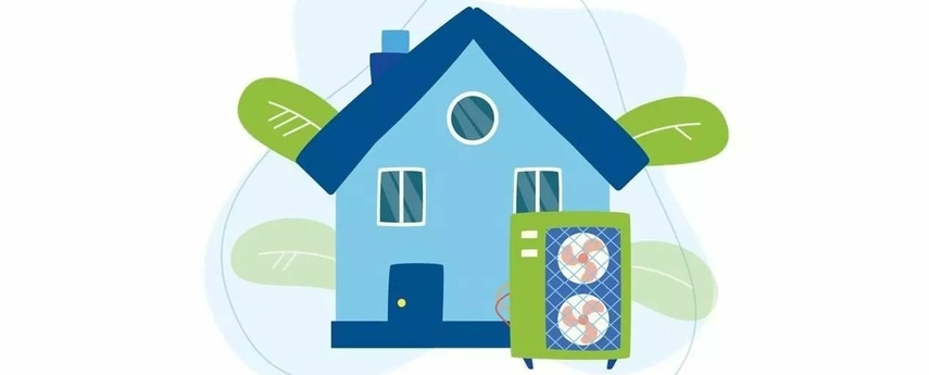 Ilustracja pokazująca ekologiczny dom