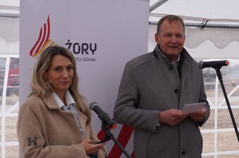 Uroczyste rozpoczęcie budowy nowych budynków mieszkalnych w Żorach