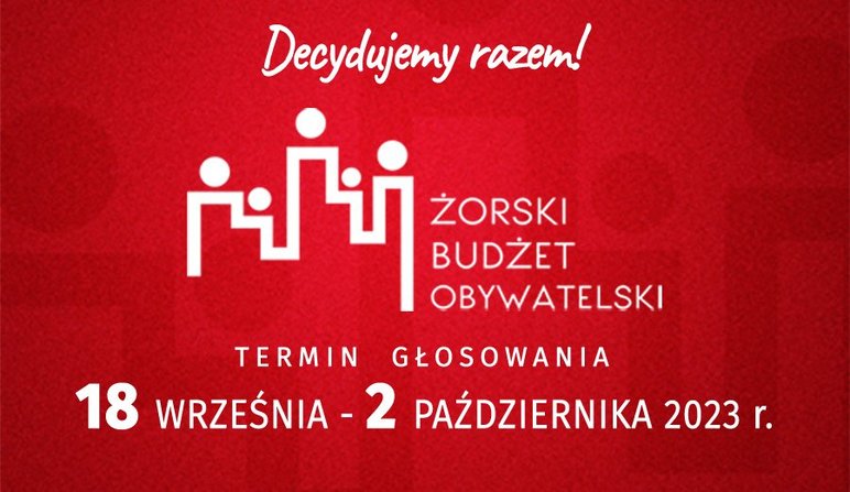 Grafika promująca głosowanie w Żorskim Budżecie Obywatelskim w terminie 18 września - 2 października 2023