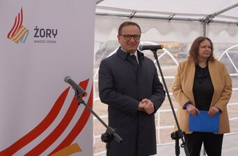 Uroczyste rozpoczęcie budowy nowych budynków mieszkalnych w Żorach