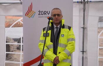 Uroczyste rozpoczęcie budowy nowych budynków mieszkalnych w Żorach