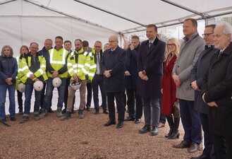 Uroczyste rozpoczęcie budowy nowych budynków mieszkalnych w Żorach