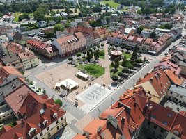 Rynek w Żorach widok z lotu ptaka 