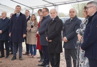 Uroczyste rozpoczęcie budowy nowych budynków mieszkalnych w Żorach