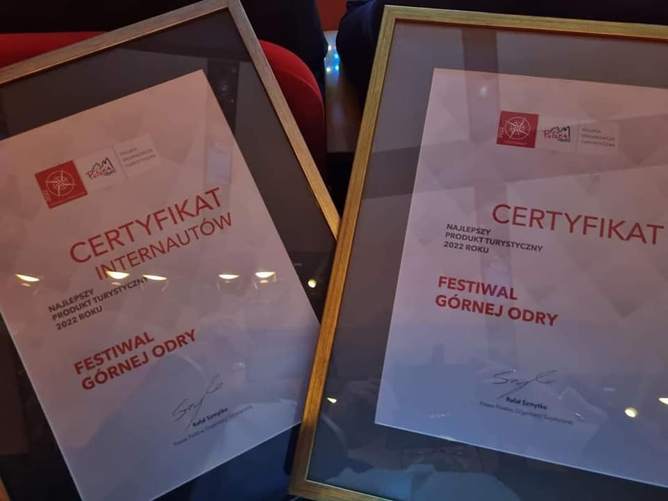 Certyfikaty dla Festiwalu Górnej Odry