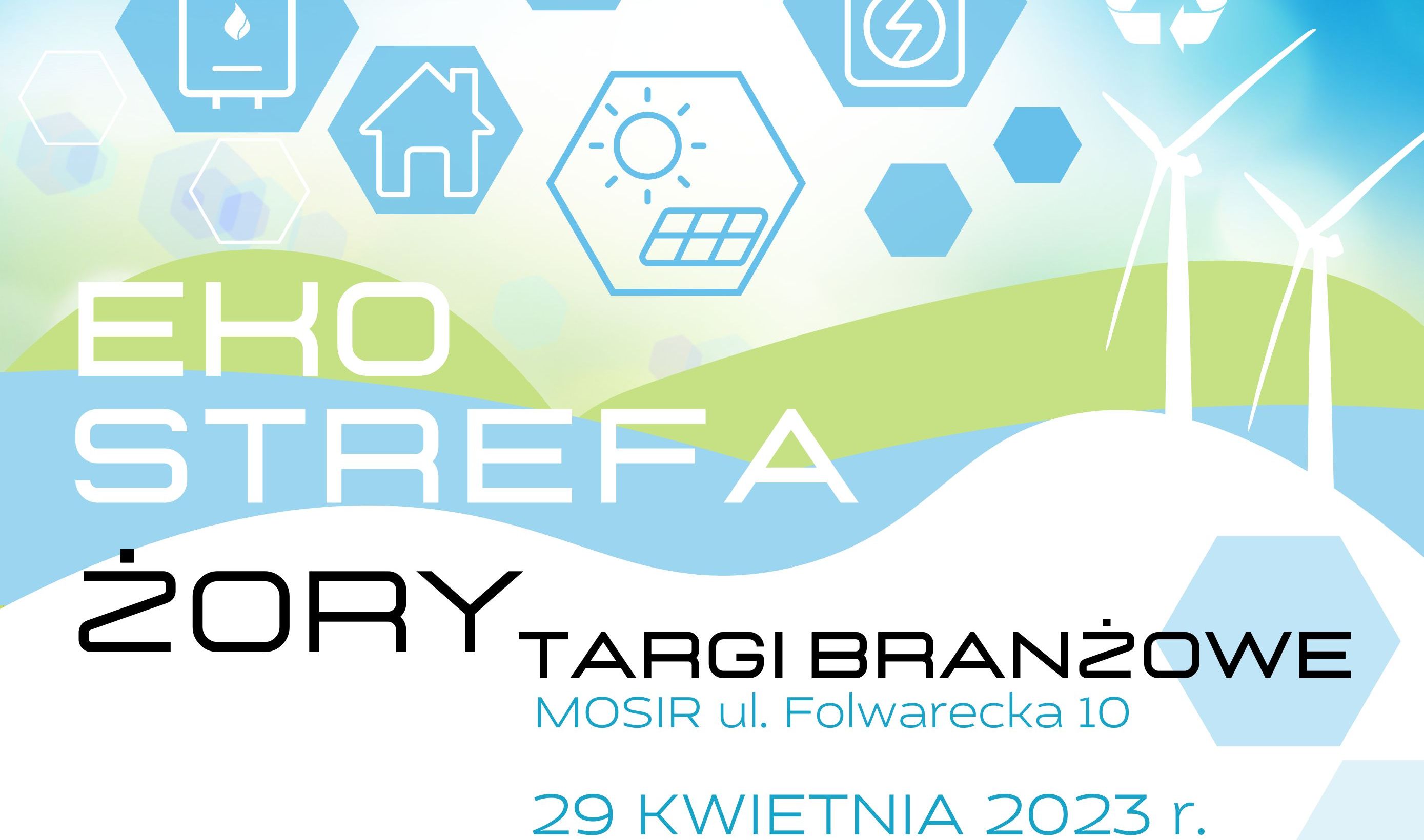 Plakat promujący Targi EKO-STREFA 2023 z informacjami zawartymi w tekście.