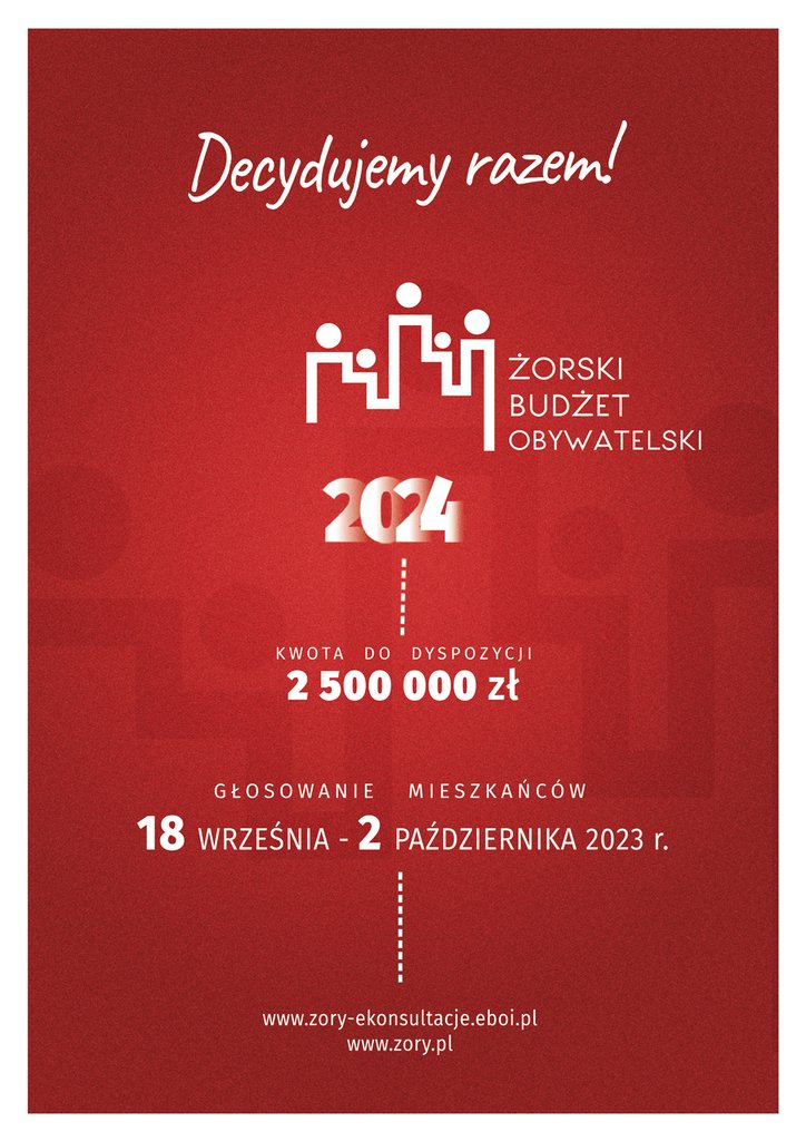 Grafika promująca głosowanie w Żorskim Budżecie Obywatelskim w terminie 18 września - 2 października 2023