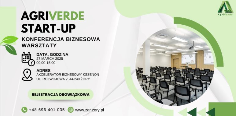 Grafika promująca konferencję Agriverde z informacjami zawartymi w tekście