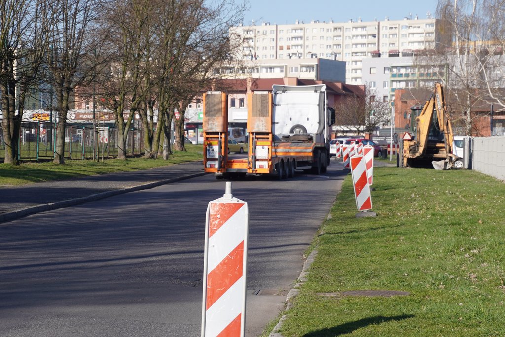 Ulica Bankowa podczas przygotowań do remontu 