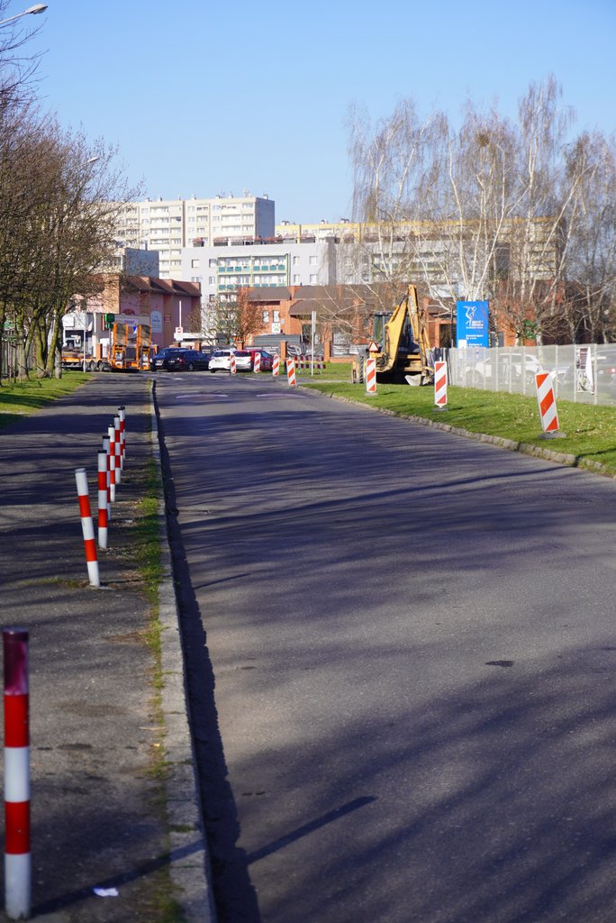 Ulica Bankowa podczas przygotowań do remontu 