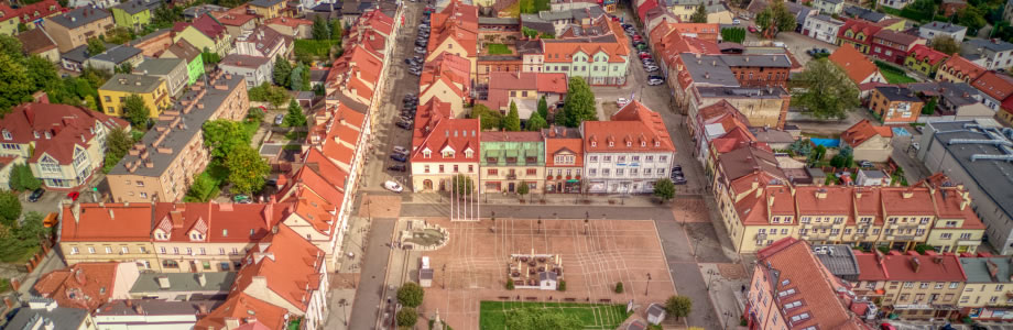 Banner widok na żorski rynek